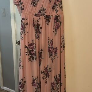 Floral One Shoulder Dress in Pink